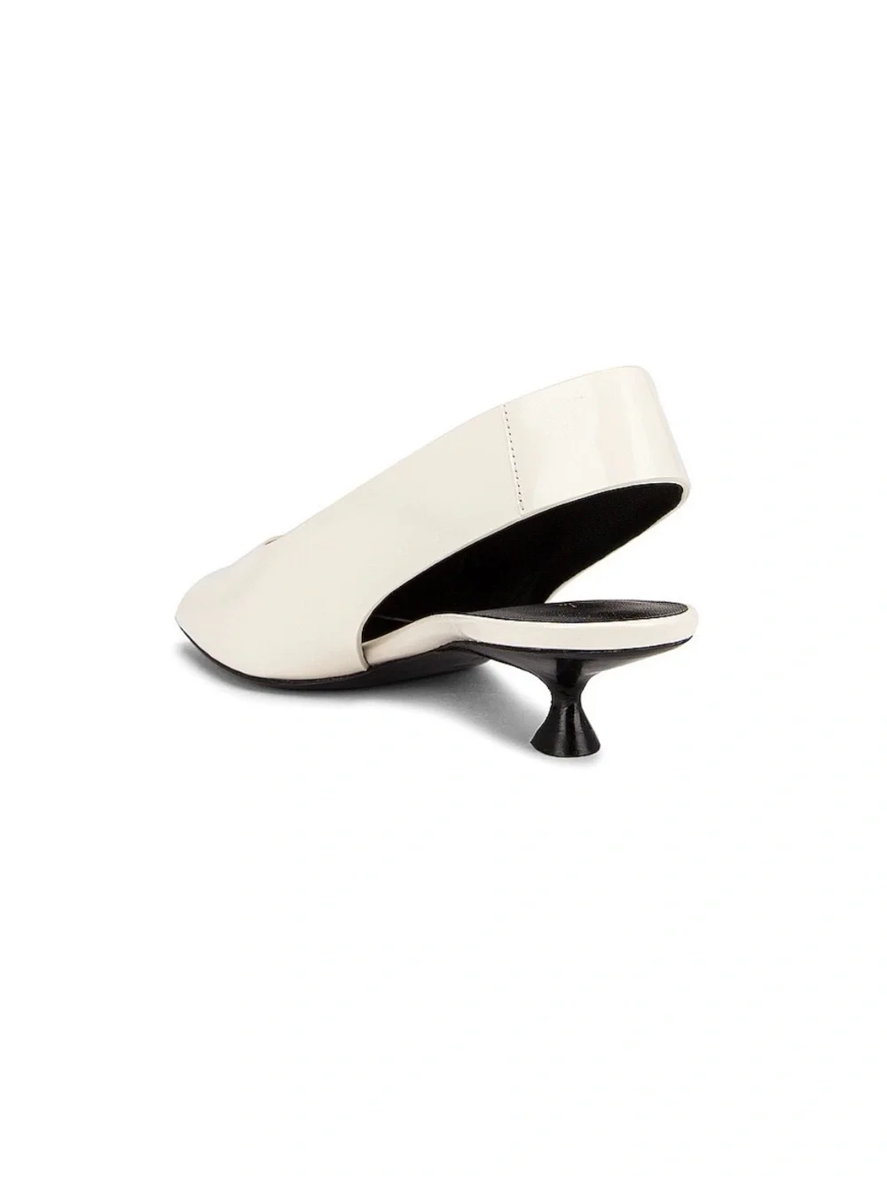 The Row Cream Peep-Toe Slingback Kitten Heel